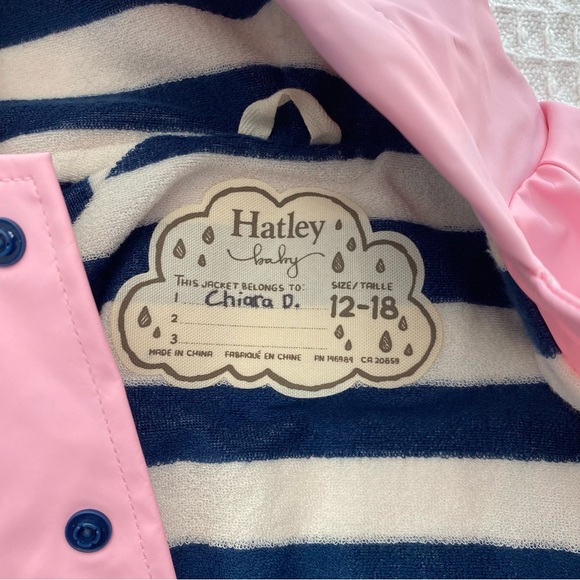 Pink Hooded Kids Hatley Rain Jacket and GAP Blue Denim Jacket Set 18-24M - Picture 4 of 6